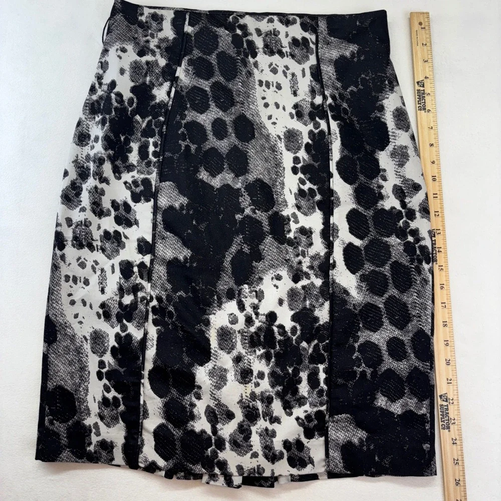Worthington‎ Petite Women's Pencil Skirt 14P Black Gray Abstract Career Business